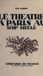 Le théâtrè a Paris au 18e sìecle_cover