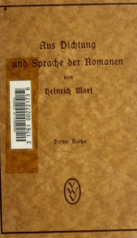 Aus Dichtung und Sprache der Romanen; Vorträge und Skizzen 03_cover