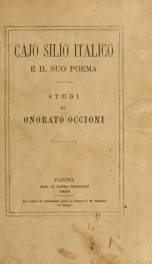 Cajo Silio Italico e il suo poema; studi_cover