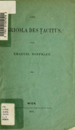 Der Agricola des Tacitus_cover