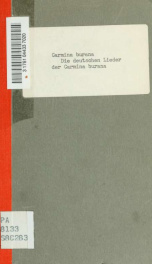 Die deutschen Lieder der Carmina burana, nach der Handschrift Clm 4660 der Staatsbibliothek München. Hrsg. von Friedrich Lüers_cover