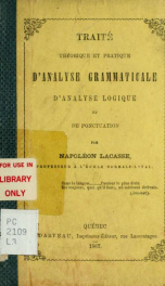 Traité théorique et pratique d'analyse grammaticale, d'analyse logique, et de ponctuation_cover