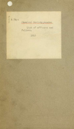 List of officers and fellows; corrected to July, 1912_cover