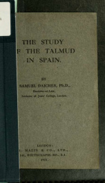 The study of the Talmud in Spain_cover
