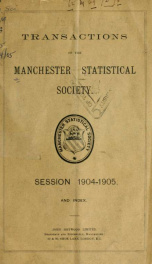 Transactions of the Manchester Statistical Society 1904-1905_cover