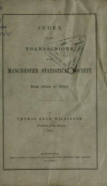 Transactions of the Manchester Statistical Society 1854-75 index_cover