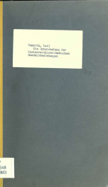 Die Entwickelung der Oesterreichisch-Deutschen Handelsbeziehungen vom Entstehen der Zolleinigungsbestrebungen bis zum Ende der ausschliesslichen Zollbegünstigungen (1849-1865)_cover