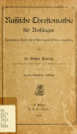 Russische Chrestomathie für Anfänger : accentuierte Texte nuit vollständigem Wörterverzeichnis_cover