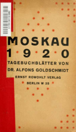 Moskau 1920 : Tagebuchblätter_cover