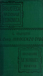 Il cardinale Innocenzo Cybo; contributo alla storia della politica e dei consumi italiani nella prima metà del secolo 16_cover