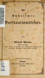 Zur ehstnischen Declinationslehre_cover