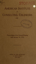 Proceedings of annual meeting 1922_cover