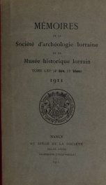 Mémoires de la Société d'archéologie lorraine et du Musée historique lorrain 61_cover