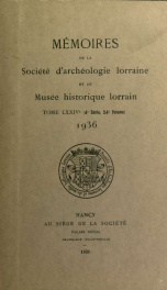 Mémoires de la Société d'archéologie lorraine et du Musée historique lorrain 74_cover