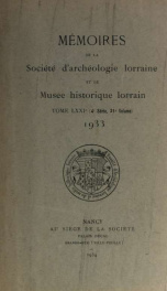 Mémoires de la Société d'archéologie lorraine et du Musée historique lorrain 71_cover