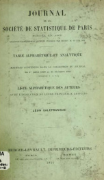 Journal de la Société de statistique de Paris Index 1-51_cover