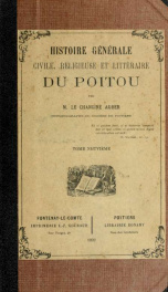 Histoire générale, civile, religieuse et littéraire du Poitou 9_cover