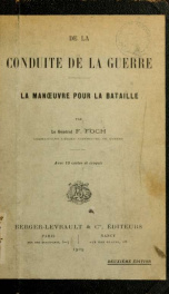 De la conduite de la guerre; la manoeuvre pour la bataille_cover