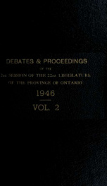 Official report of debates (Hansard) : Legislative Assembly of Ontario = Journal des débats (Hansard) : Assemblée législative de l'Ontario 1946 2_cover