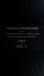 Official report of debates (Hansard) : Legislative Assembly of Ontario = Journal des débats (Hansard) : Assemblée législative de l'Ontario 1945 3, 2nd Session, 21st Legislature_cover