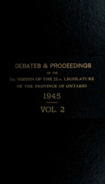 Official report of debates (Hansard) : Legislative Assembly of Ontario = Journal des débats (Hansard) : Assemblée législative de l'Ontario 1945 2, 2nd Session, 21st Legislature_cover