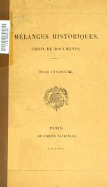 Mélanges historiques : choix de documents 5_cover