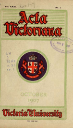 Acta Victoriana v.31 n.01_cover