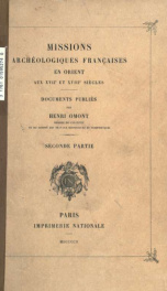 Missions archéologiques françaises en Orient aux 17e et 18e siècles_cover