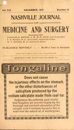 Nashville Journal of Medicine and Surgery v.109 n.12_cover