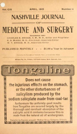 Nashville Journal of Medicine and Surgery v.109 n.04_cover