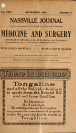 Nashville Journal of Medicine and Surgery v.108 n.11_cover