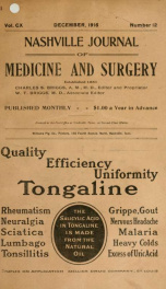 Nashville Journal of Medicine and Surgery v.110 n.12_cover