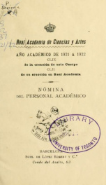 Nómina del personal académico y anuario de la corporación 1921-22_cover