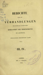 Berichte über die Verhandlungen der Sächsischen Akademie der Wissenschaft zu Leipzig, Philologisch-Historische Klasse 12 pt 03-04_cover