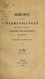 Berichte über die Verhandlungen der Sächsischen Akademie der Wissenschaft zu Leipzig, Philologisch-Historische Klasse 12 pt 01-02_cover