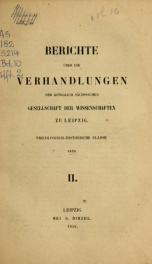 Berichte über die Verhandlungen der Sächsischen Akademie der Wissenschaft zu Leipzig, Philologisch-Historische Klasse 10 pt 02_cover