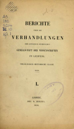 Berichte über die Verhandlungen der Sächsischen Akademie der Wissenschaft zu Leipzig, Philologisch-Historische Klasse 10 pt 01_cover