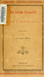 Das deutsche Kirchenlied des 16. und 17. Jahrhunderts_cover