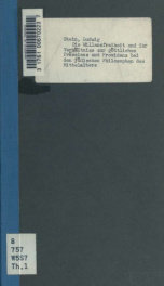 Die Willensfreiheit und ihr Verhältniss zur göttlichen Präscienz und Providenz bei de jüdischen Philosophen des Mittelalters 1_cover