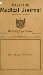 Maryland Medical Journal, a journal of medicine and surgery 57, no.10_cover