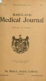 Maryland Medical Journal, a journal of medicine and surgery 57, no.9_cover
