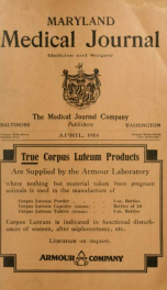 Maryland Medical Journal, a journal of medicine and surgery 57, no.4_cover