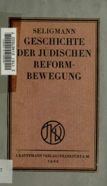 Geschichte der jüdischen Reformbewegung von Mendelssohn bis zur Gegenwart_cover