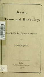 Kant, Hume und Berkeley: eine Kritik der Erkenntnisstheorie_cover