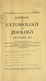 Journal of Entomology and Zoology 1920 v.12  December_cover