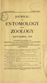 Journal of Entomology and Zoology 1920 v.12  September_cover
