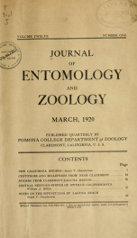 Journal of Entomology and Zoology 1920 v.12 March_cover