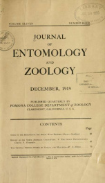 Journal of Entomology and Zoology 1919 v.11  December_cover