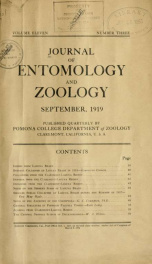 Journal of Entomology and Zoology 1919 v.11  September_cover