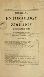 Journal of Entomology and Zoology 1918 v.10 December_cover